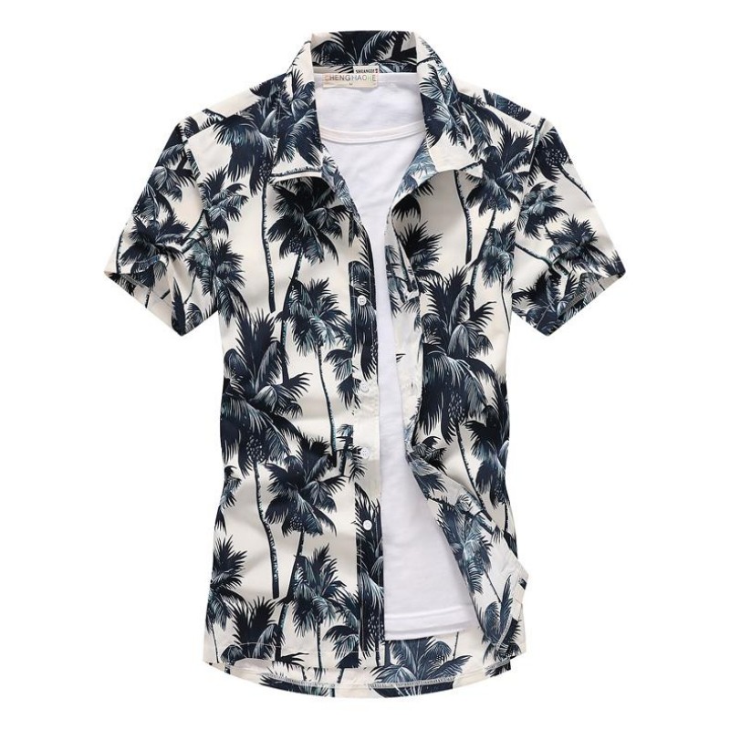 Vintage Hawaiian Floral Shirt - Sommer Herren Hawaiian Casual Kragen Hemden