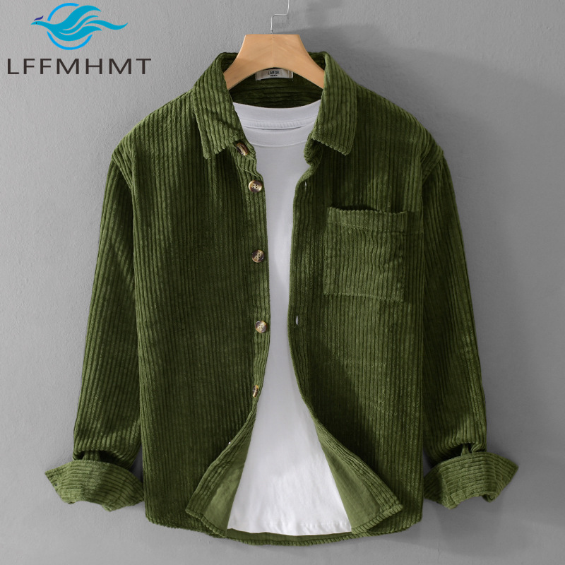 Corduroy Button Up Shirt Men - 2026 Neues Herren-Cordhemd mit Langen Ärmeln,