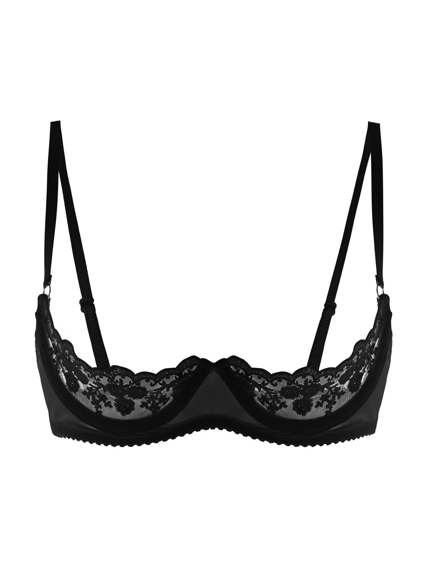 Underwear - Damen Sexy Open-Cup BH Transparente Spitze