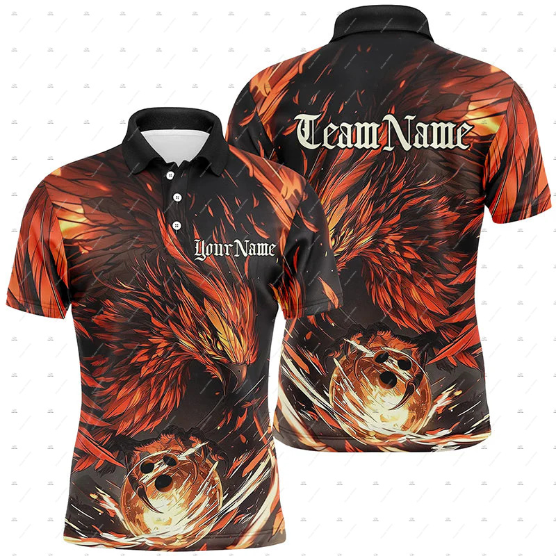 Short Sleeve Bowling Shirt Retro - Benutzerdefinierter Name Bowling Skull Flame Graffiti