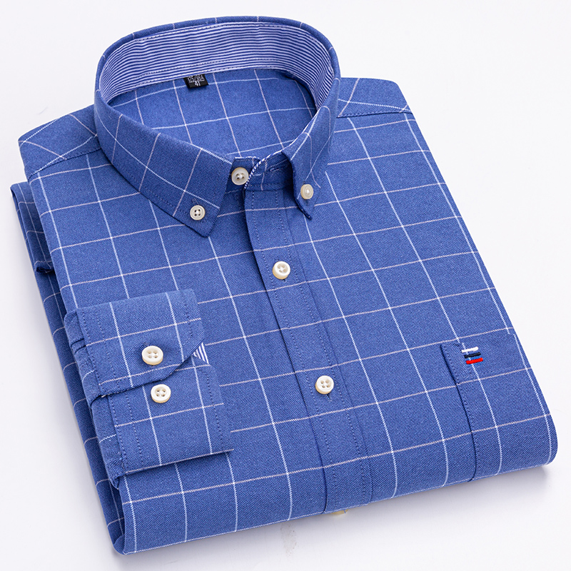 Oxford Cotton Casual Shirt Business - 100% reine Baumwolle Oxford Männer Gestreiften