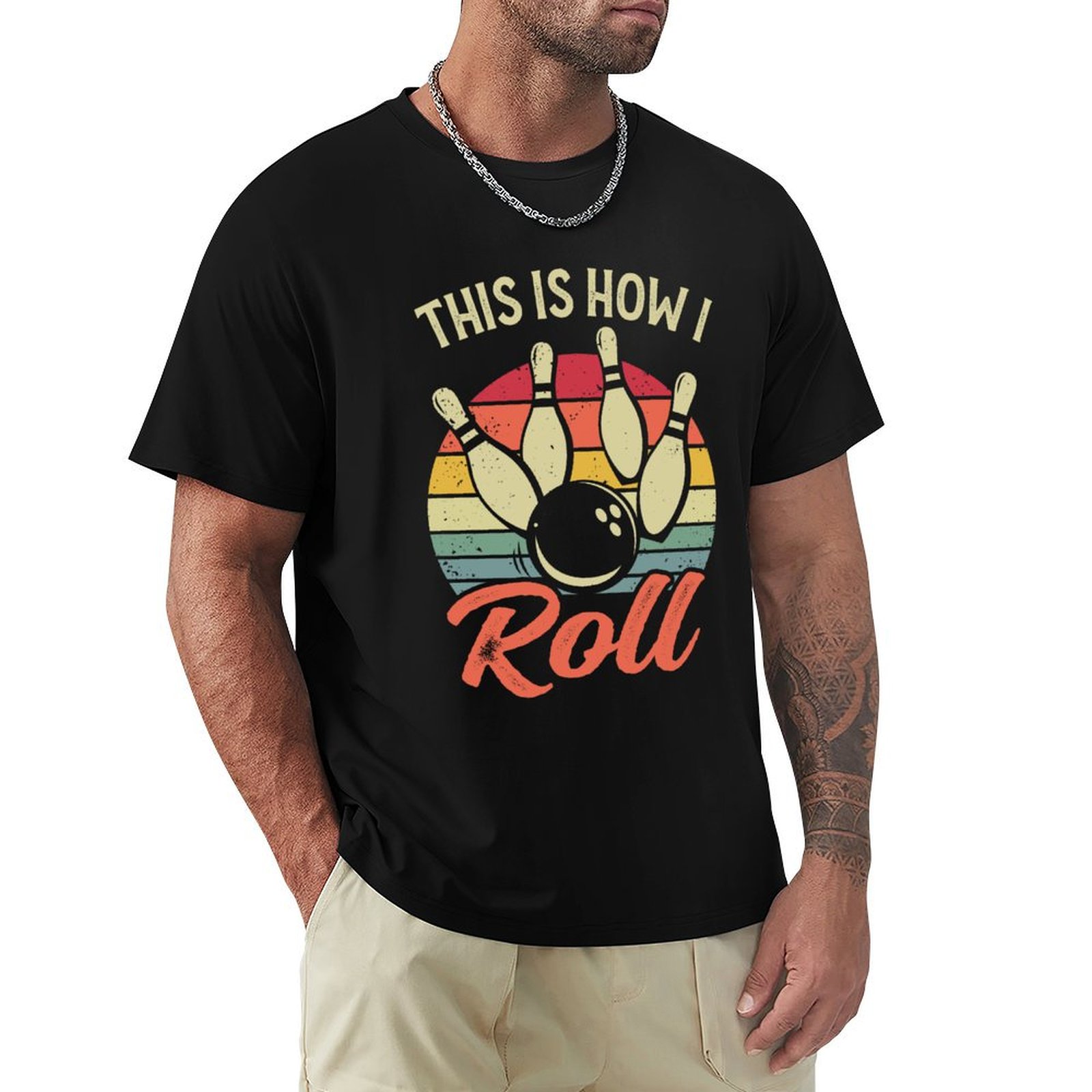Short Sleeve Bowling Shirt Retro - So rolle ich – Retro-Bowling-T-Shirt, stilvolles