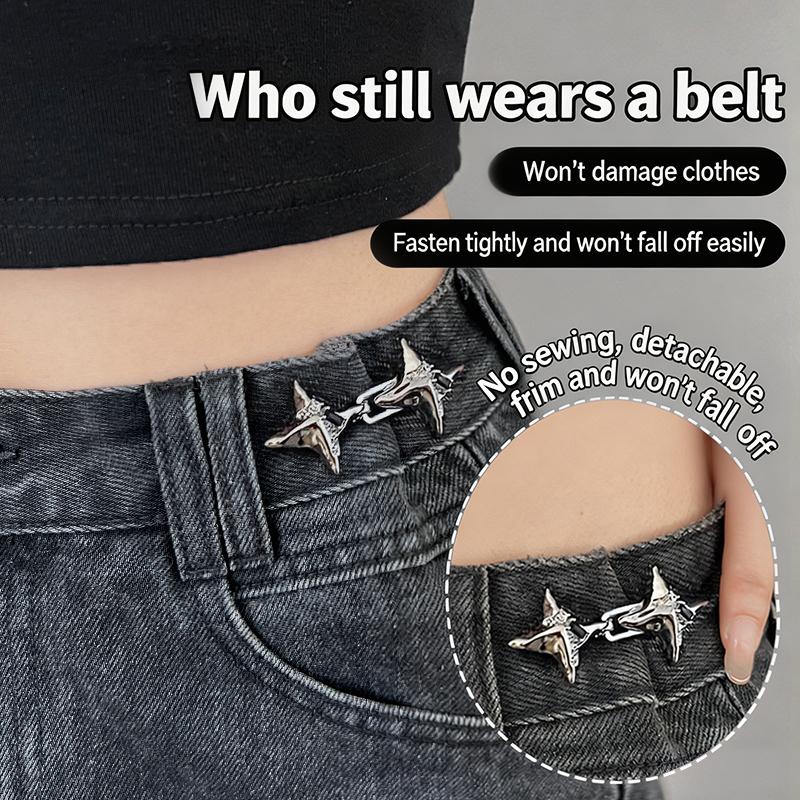 Jeans - 【IIOO】Eleganter Vierzackiger Stern Taillenformer Verstellbare Taillenschnalle