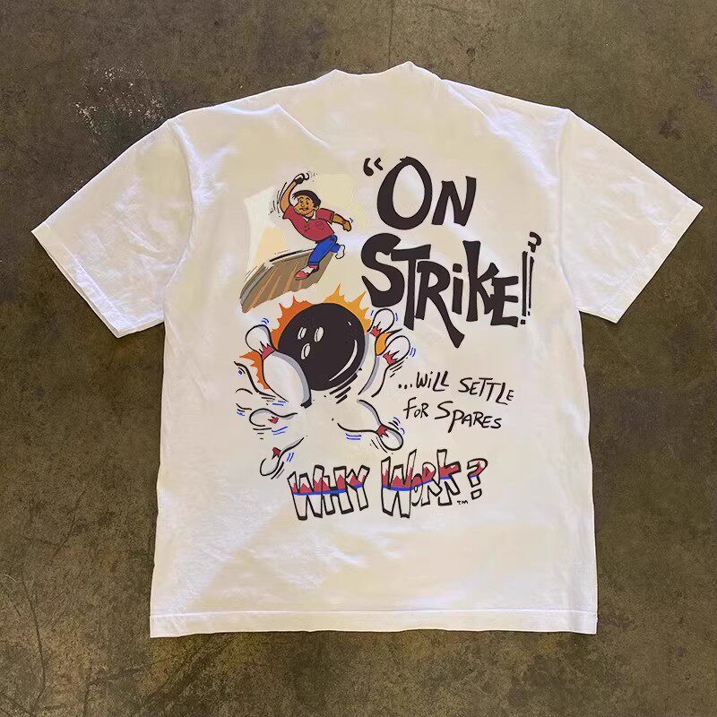 Short Sleeve Bowling Shirt Retro - Why Work on American Retro Kurzarm-T-Shirt
