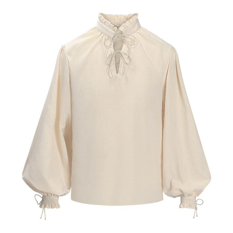 Medieval Gothic Lace Up Pirate Shirt - Renaissance Mittelalterliches Piratenhemd für Männer und