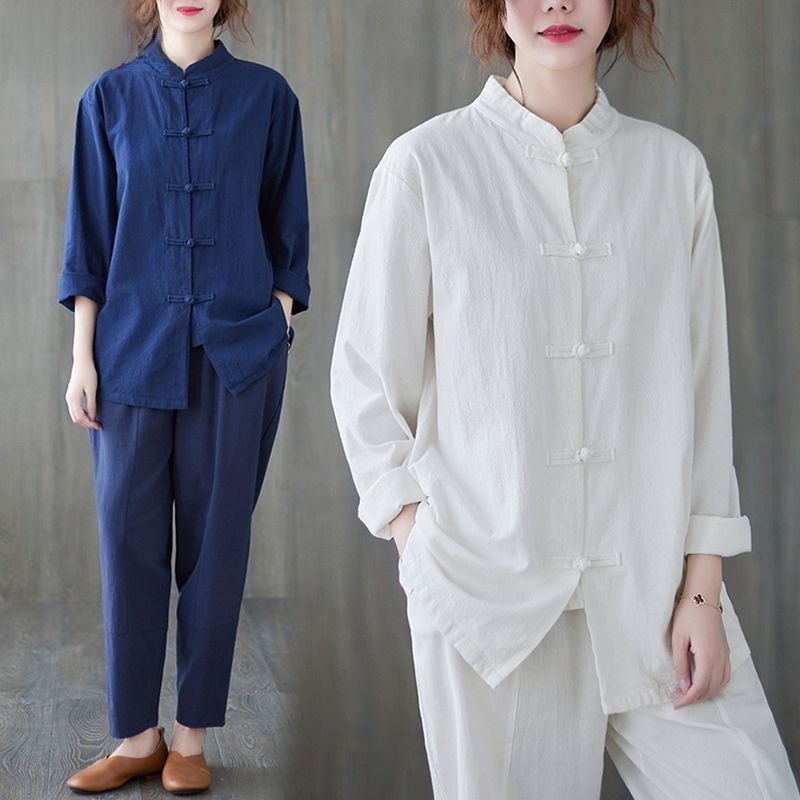 Mens Linen Shirt Long Sleeve - Lockeres Baumwoll-Leinen-Hemd mit Langen Ärmeln, Knopfleiste