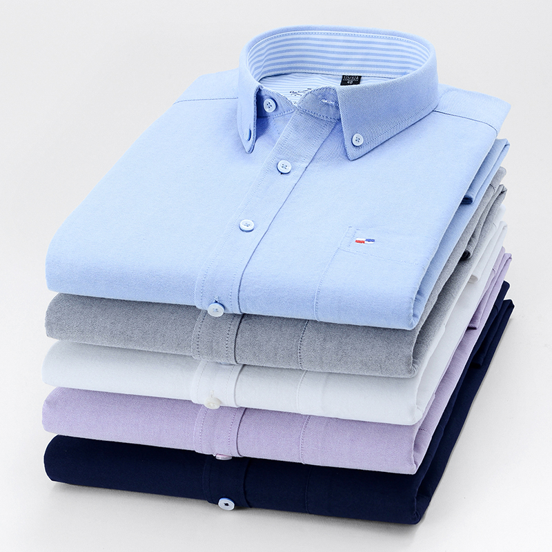 Oxford Cotton Casual Shirt Business - 100% reine Baumwolle Oxford Männer einfarbige