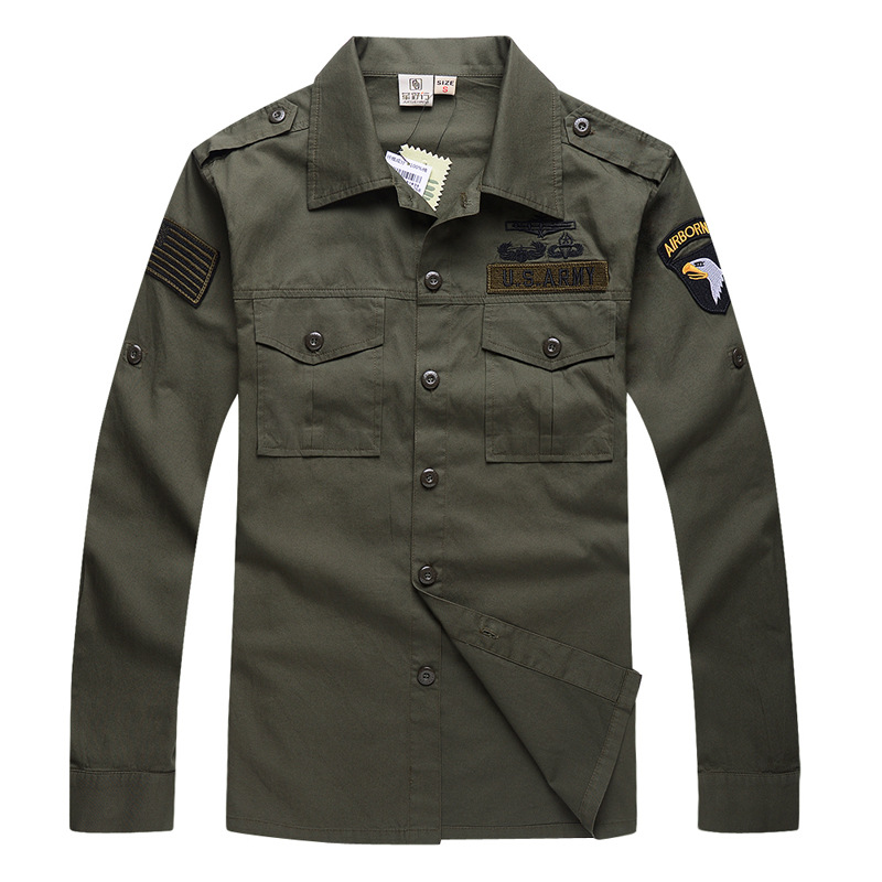 Tactical Military Shirt Cargo - Langärmliges taktisches Hemd für Herren aus