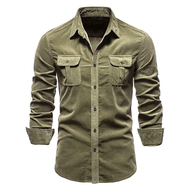 Corduroy Button Up Shirt Men - Neues Cordhemd für Herren aus Baumwolle,
