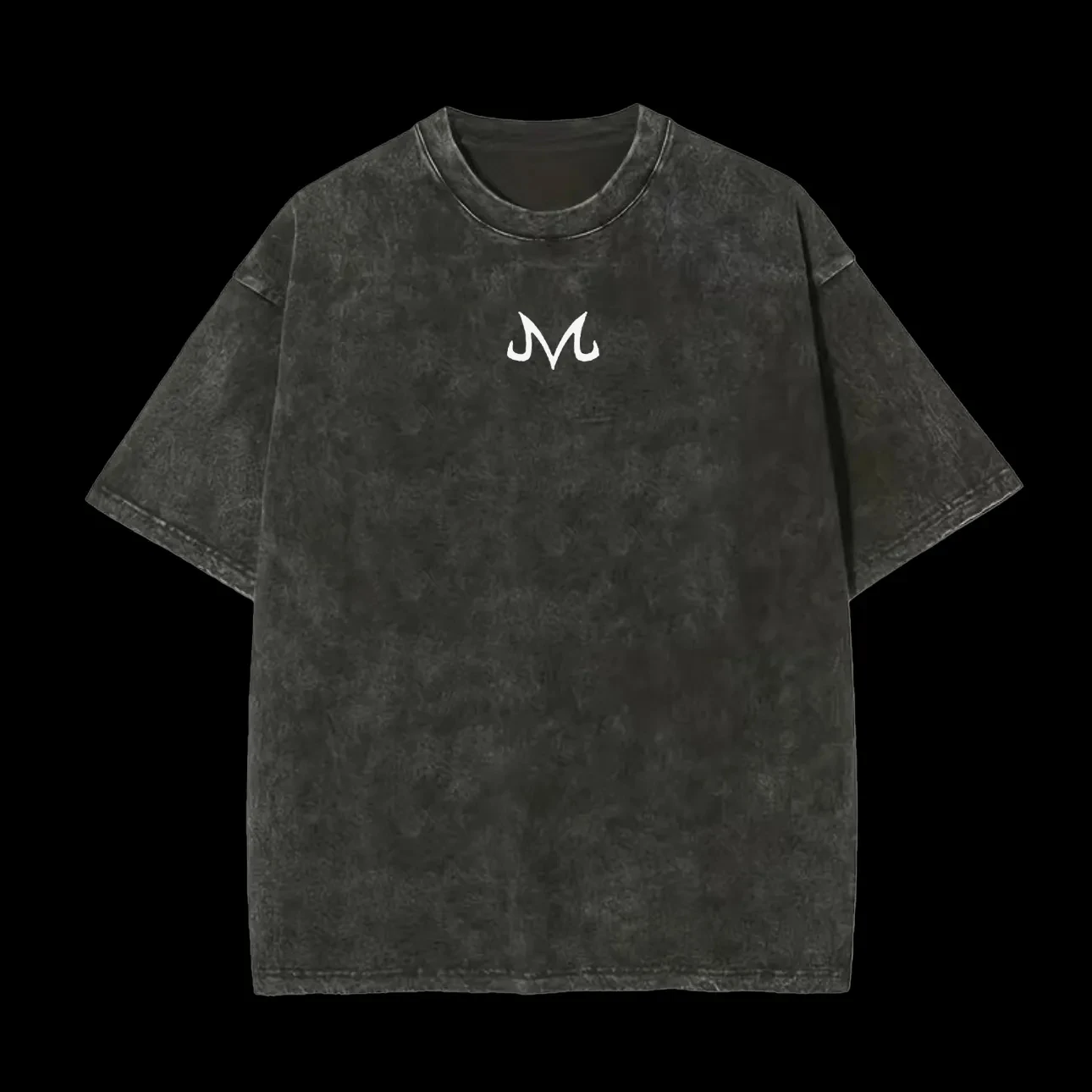 Acid Wash Vintage Graphic T Shirt - Majin M Logo T-Shirt für Herren