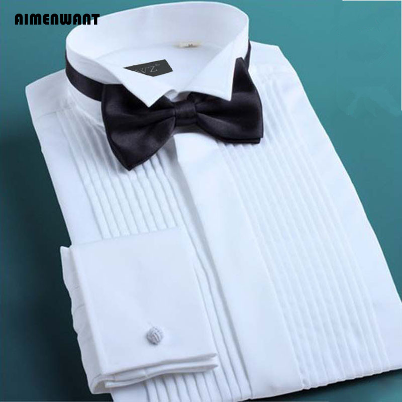 Mandarin Collar Formal Shirt Slim Fit - Aimenwant 2024 Smoking hemden Herren Korea
