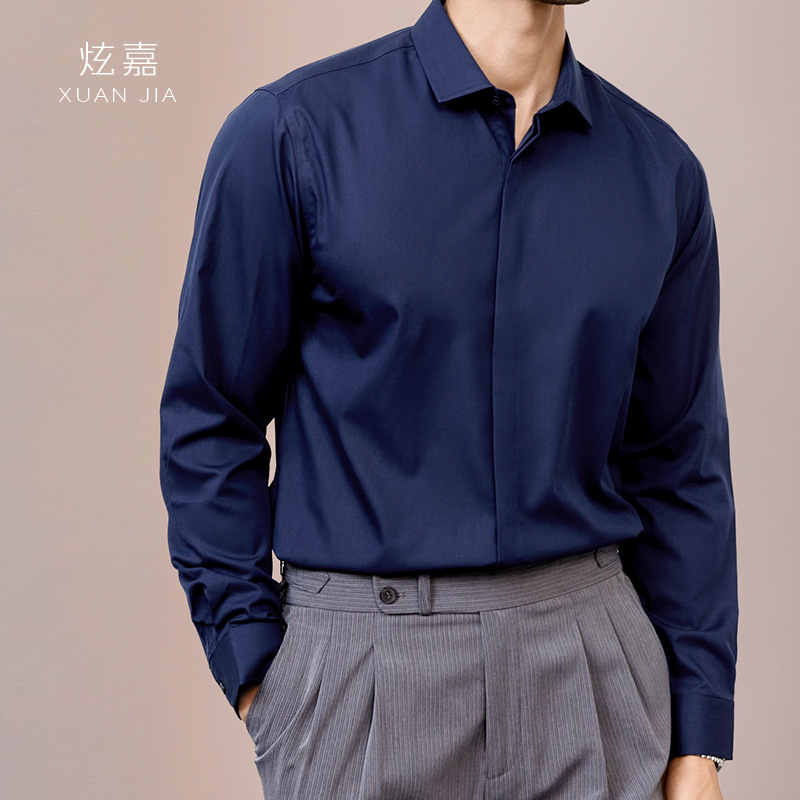 Mens Satin Silk Dress Shirt - Herren-Seidenhemd 2026 Frühling und Herbst Neu