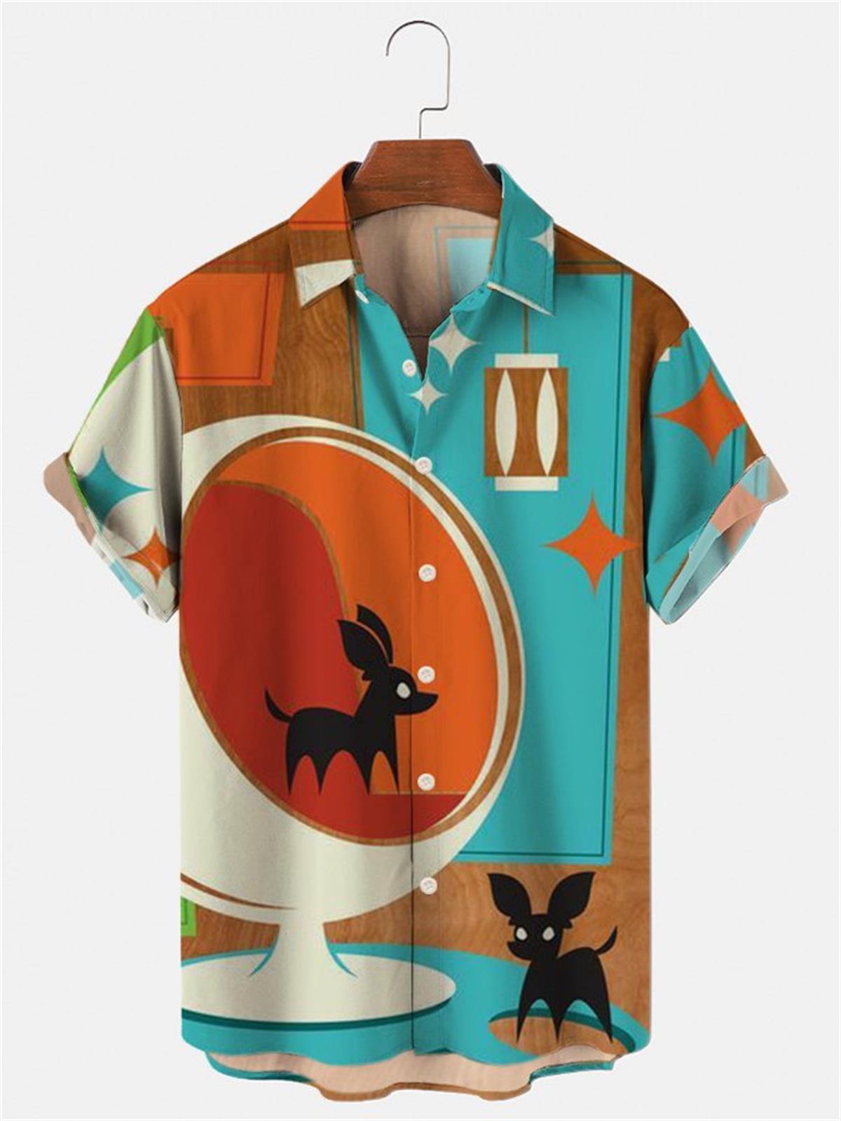 Vintage Hawaiian Floral Shirt - Hawaiihemd für Herren, 3D-Blumenmuster, Vintage Kurzarmhemd