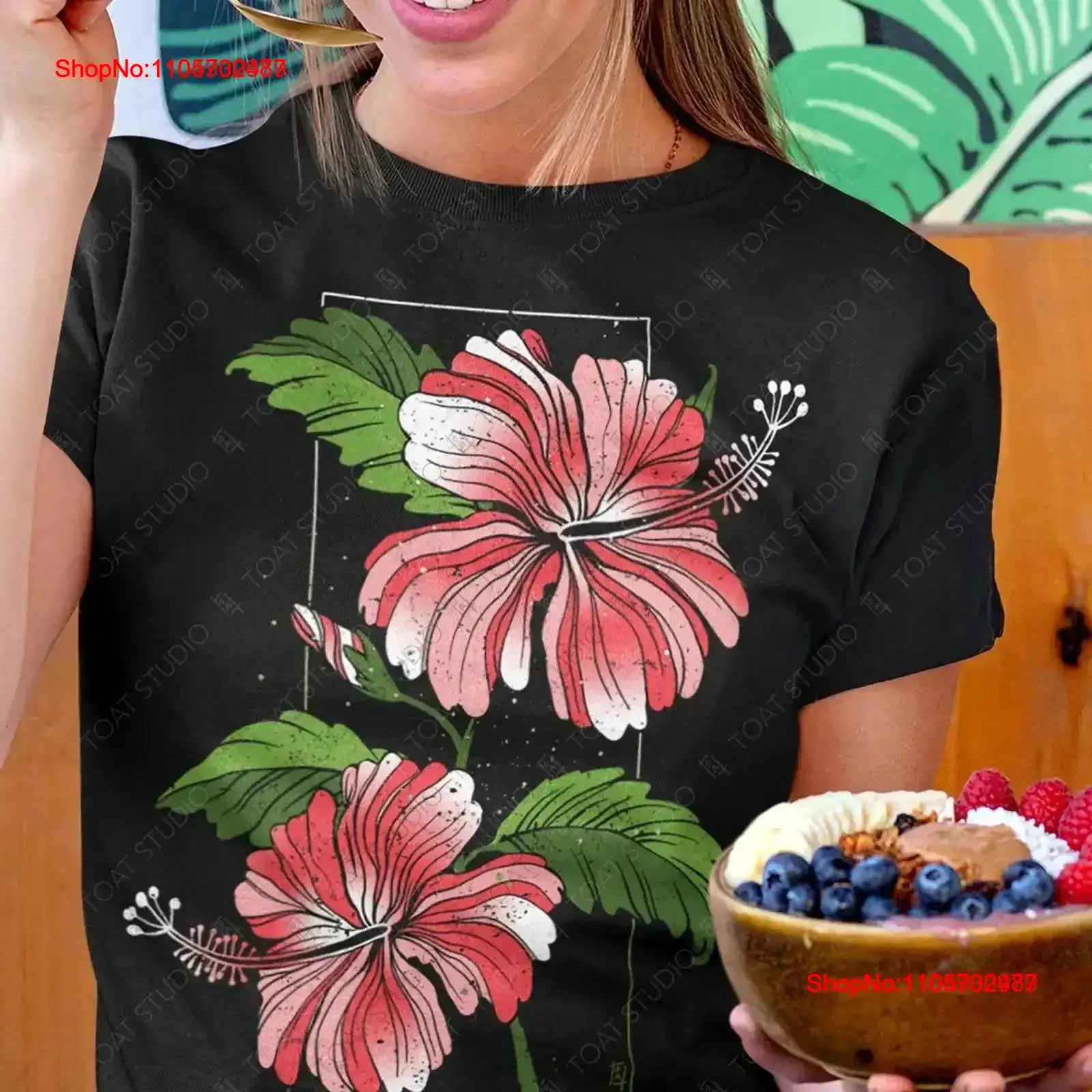 Vintage Hawaiian Floral Shirt - Hibiskusblüten-T-Shirt, floral, botanisch, für Naturliebhaber, tropische