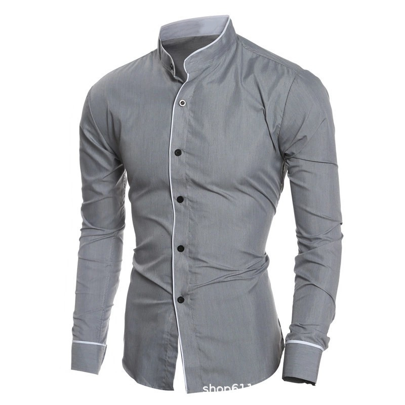 Herren Slim Fit Einfarbige Lan – Mandarin Collar Formal Shirt Slim Fit Bewertung und Preis