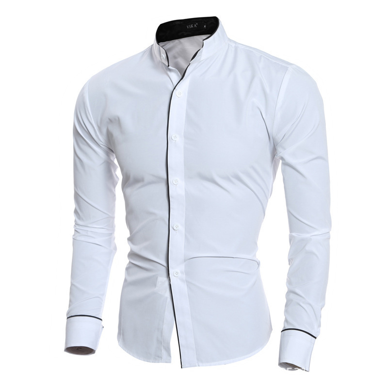 Herren Slim Fit Einfarbige Lan – Mandarin Collar Formal Shirt Slim Fit Bewertung und Preis
