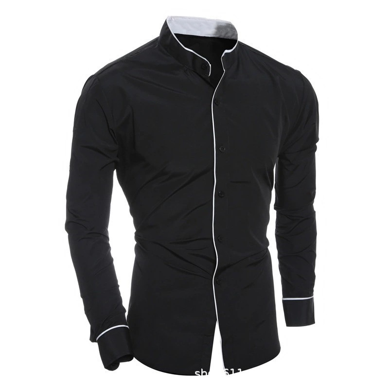 Herren Slim Fit Einfarbige Lan – Mandarin Collar Formal Shirt Slim Fit Bewertung und Preis