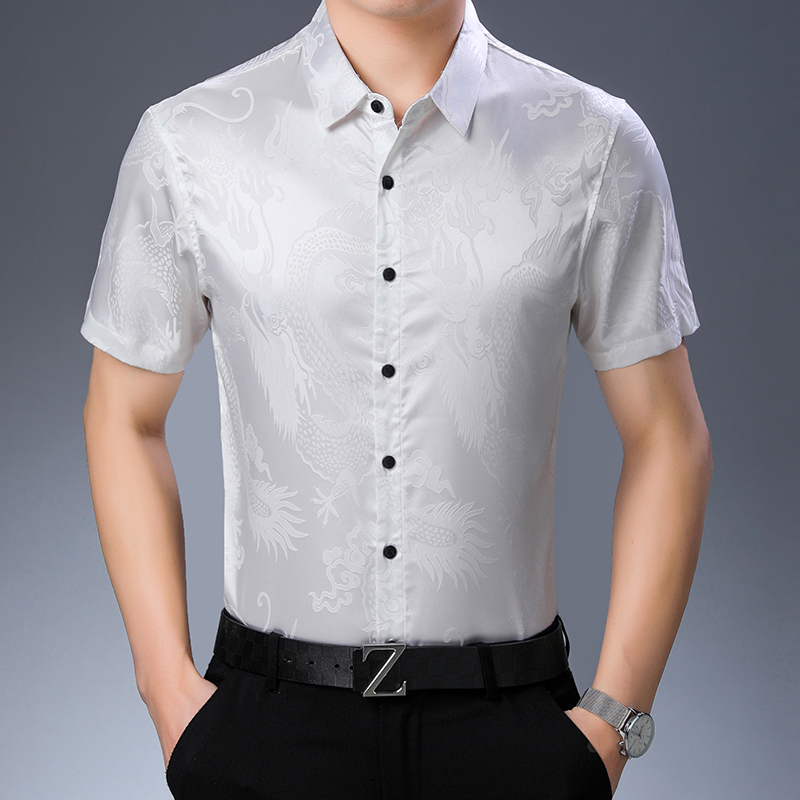Mens Fashion Muster Silk Shirt – Mens Satin Silk Dress Shirt Bewertung und Preis