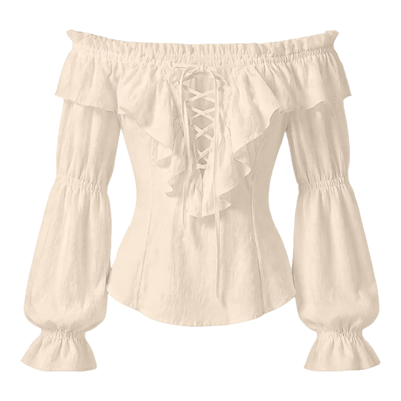 Damen Piratenhemd Renaissance  – Medieval Gothic Lace Up Pirate Shirt Bewertung und Preis