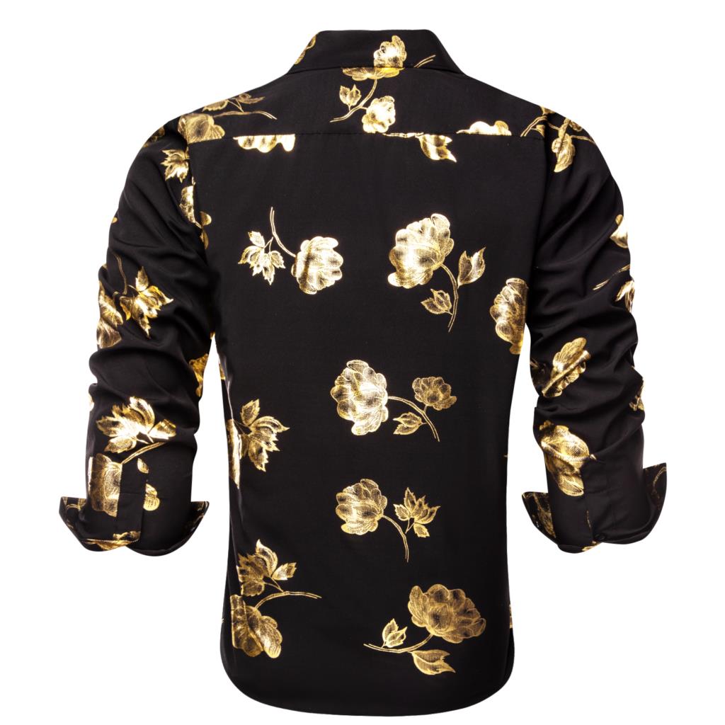 Hi-Tie Schwarz gold Seide Herr – Mens Satin Silk Dress Shirt Bewertung und Preis