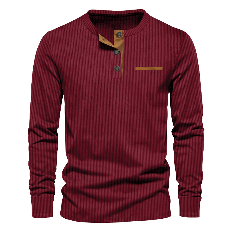 Neue männer Langarm T-shirt Fr – Corduroy Button Up Shirt Men Bewertung und Preis