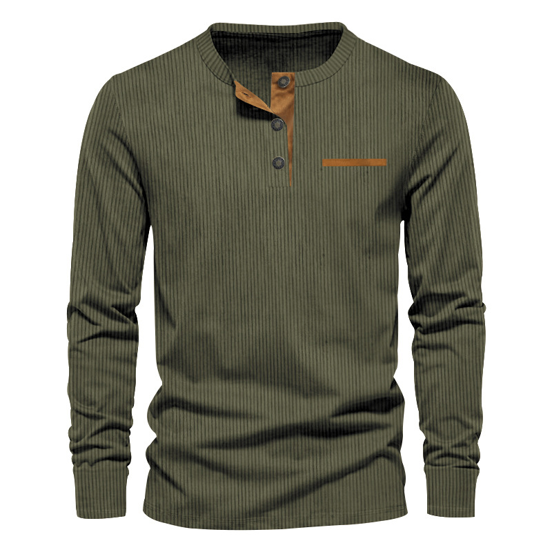 Neue männer Langarm T-shirt Fr – Corduroy Button Up Shirt Men Bewertung und Preis