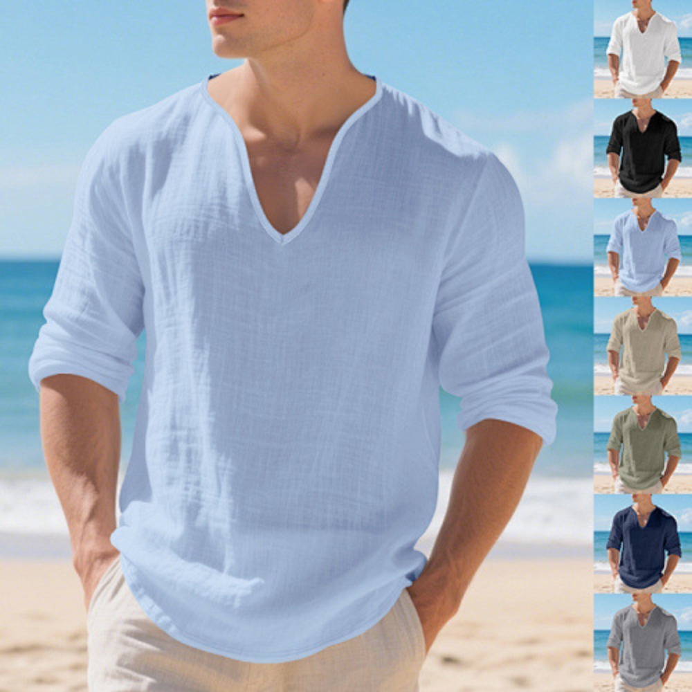 Neues amerikanisches Herren-T- – Mens Linen Shirt Long Sleeve Bewertung und Preis