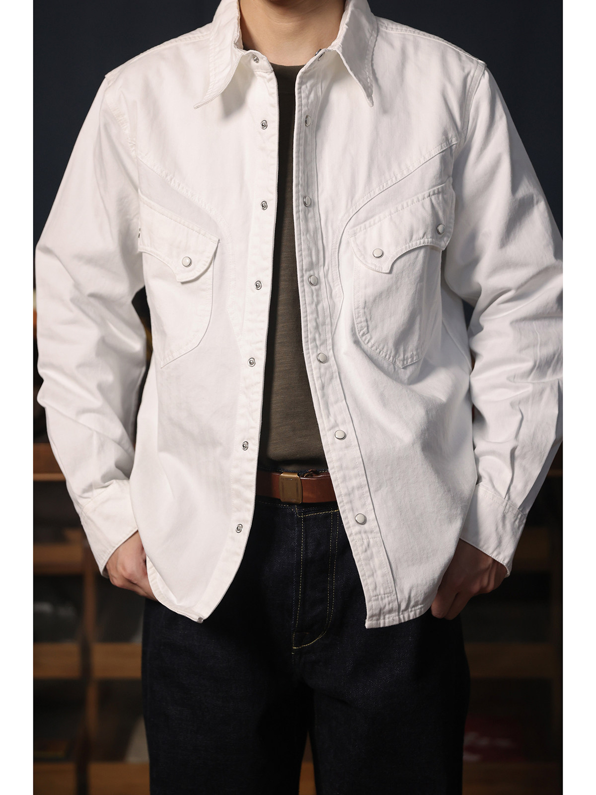 Cowboy Western Snap-Shirt Einf – Mens Western Denim Pearl Snap Shirt Bewertung und Preis
