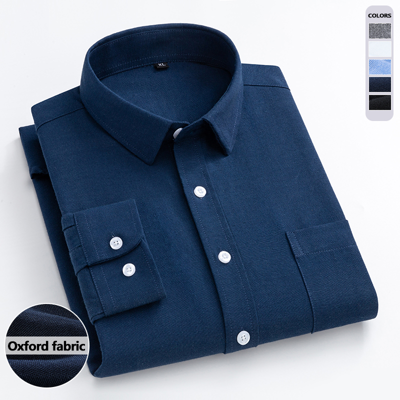 Marineblaues Oxford-Hemd für H – Oxford Cotton Casual Shirt Business Bewertung und Preis