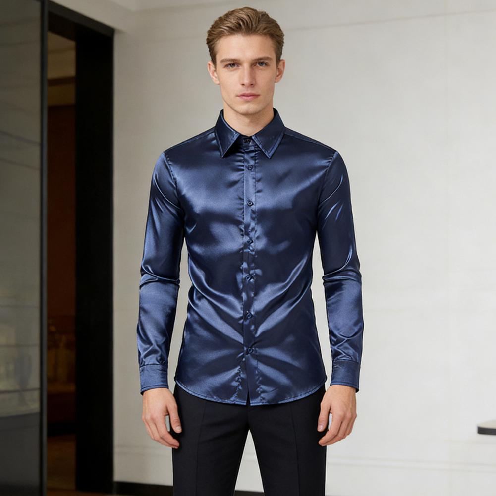 Blau Orange Rot Gelb Satin Sei – Mens Satin Silk Dress Shirt Bewertung und Preis