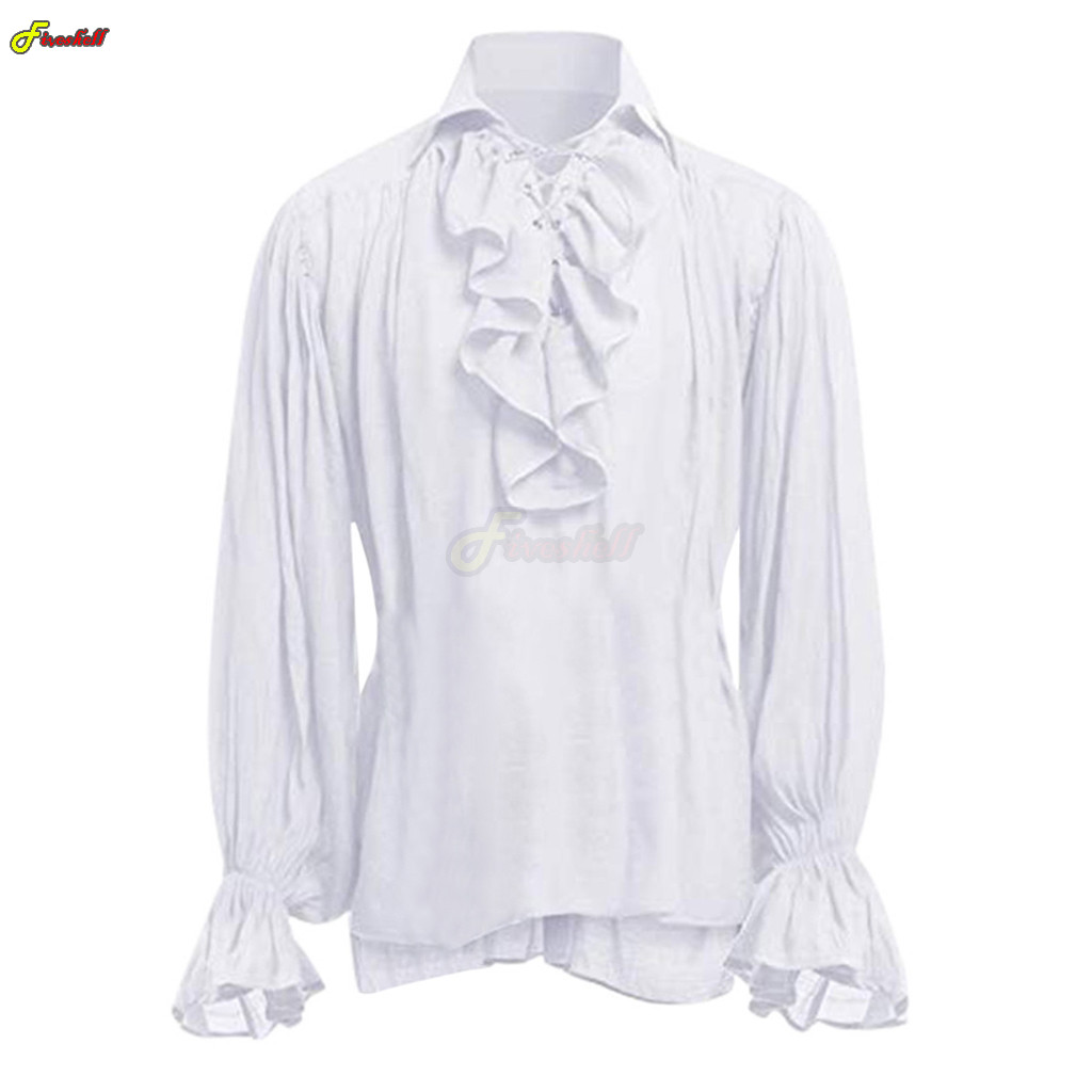 Herren Halloween Spitze Up Pir – Medieval Gothic Lace Up Pirate Shirt Bewertung und Preis