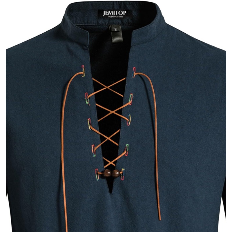 Herren-Piratenhemd, Wikinger,  – Medieval Gothic Lace Up Pirate Shirt Bewertung und Preis