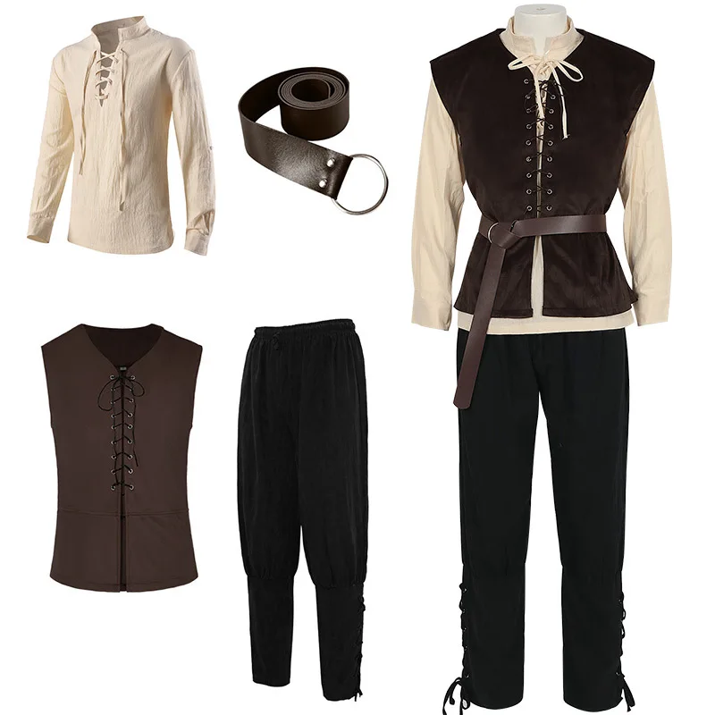 Mittelalterliche Hemden Gothic – Medieval Gothic Lace Up Pirate Shirt Bewertung und Preis