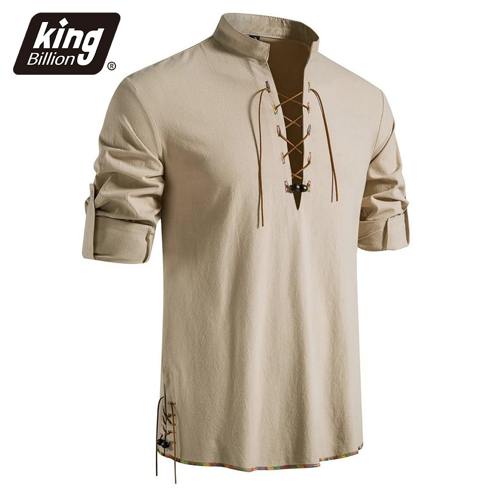 Herren Henley-Hals Mittelalter – Medieval Gothic Lace Up Pirate Shirt Bewertung und Preis
