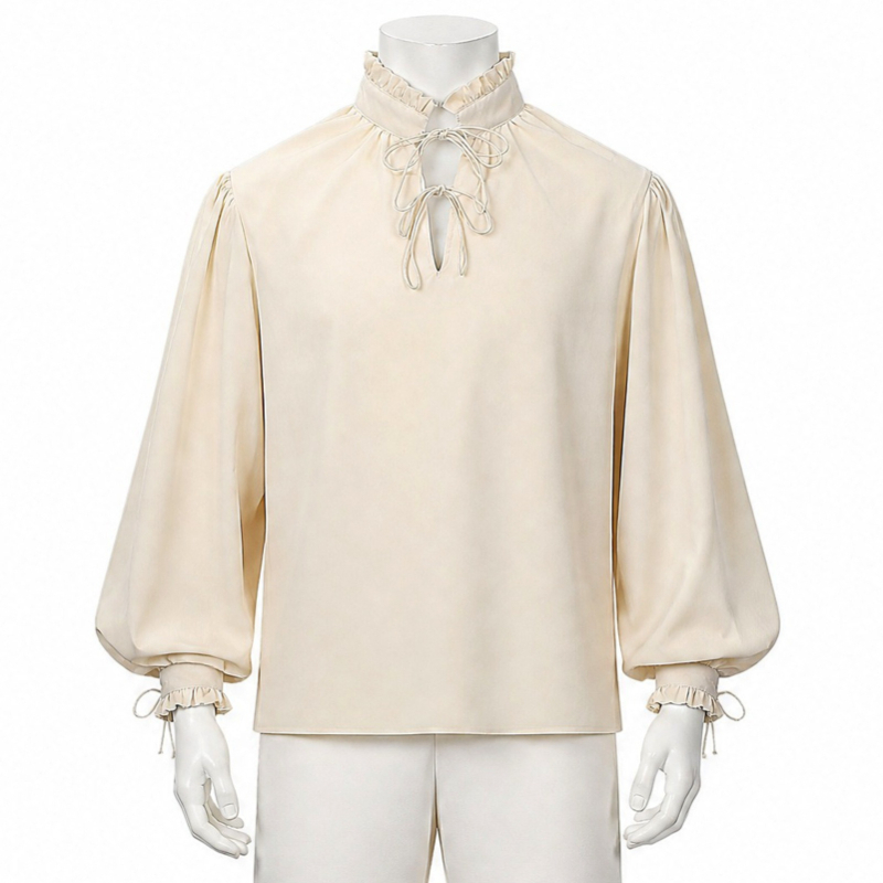 Renaissance Mittelalterliches  – Medieval Gothic Lace Up Pirate Shirt Bewertung und Preis