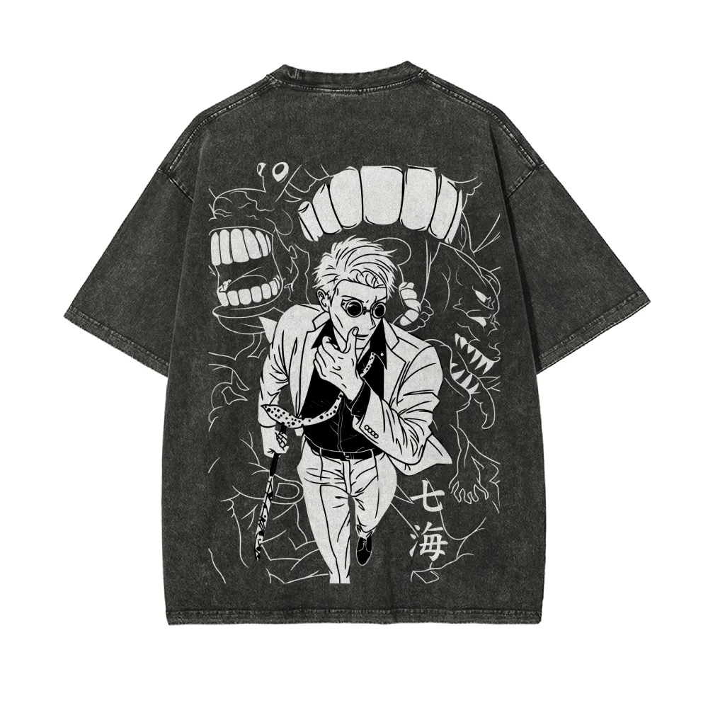 Kento Nanami T-Shirt Jujutsu K – Acid Wash Vintage Graphic T Shirt Bewertung und Preis