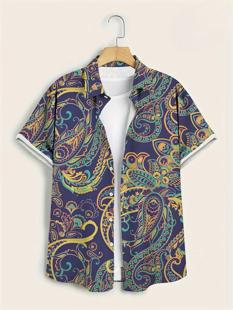 Lila Basisfarbe Buntes Paisley – Vintage Hawaiian Floral Shirt Bewertung und Preis