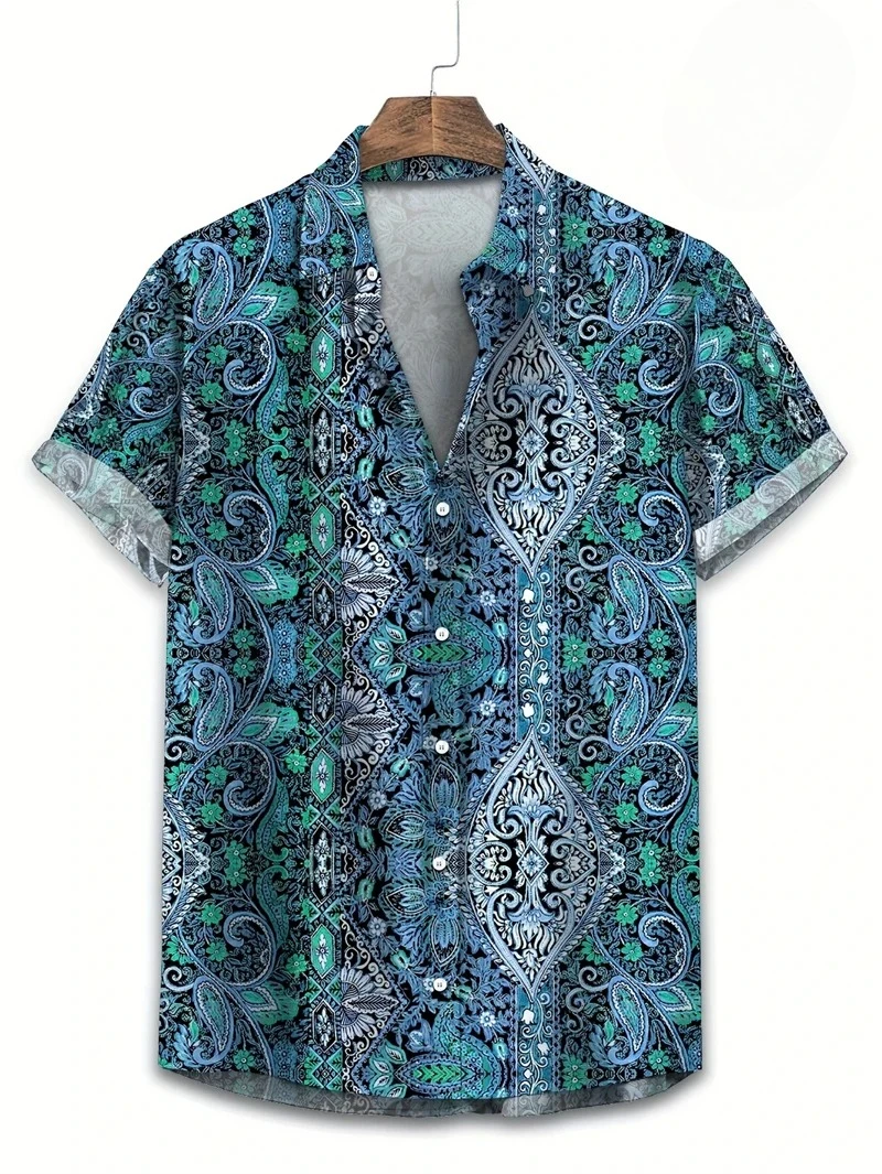 Lila Basisfarbe Buntes Paisley – Vintage Hawaiian Floral Shirt Bewertung und Preis
