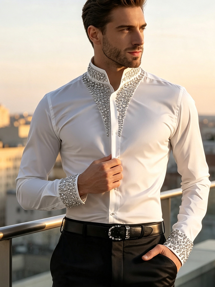 Herren Casual Business-Hemd Lu – Mandarin Collar Formal Shirt Slim Fit Bewertung und Preis