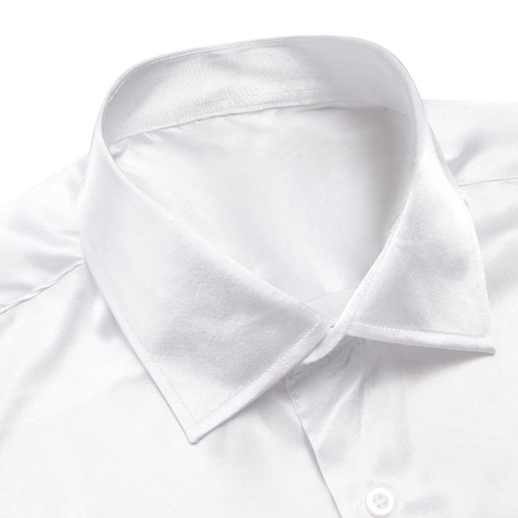 Hi-Tie weiße Seide Satin Herre – Mens Satin Silk Dress Shirt Bewertung und Preis