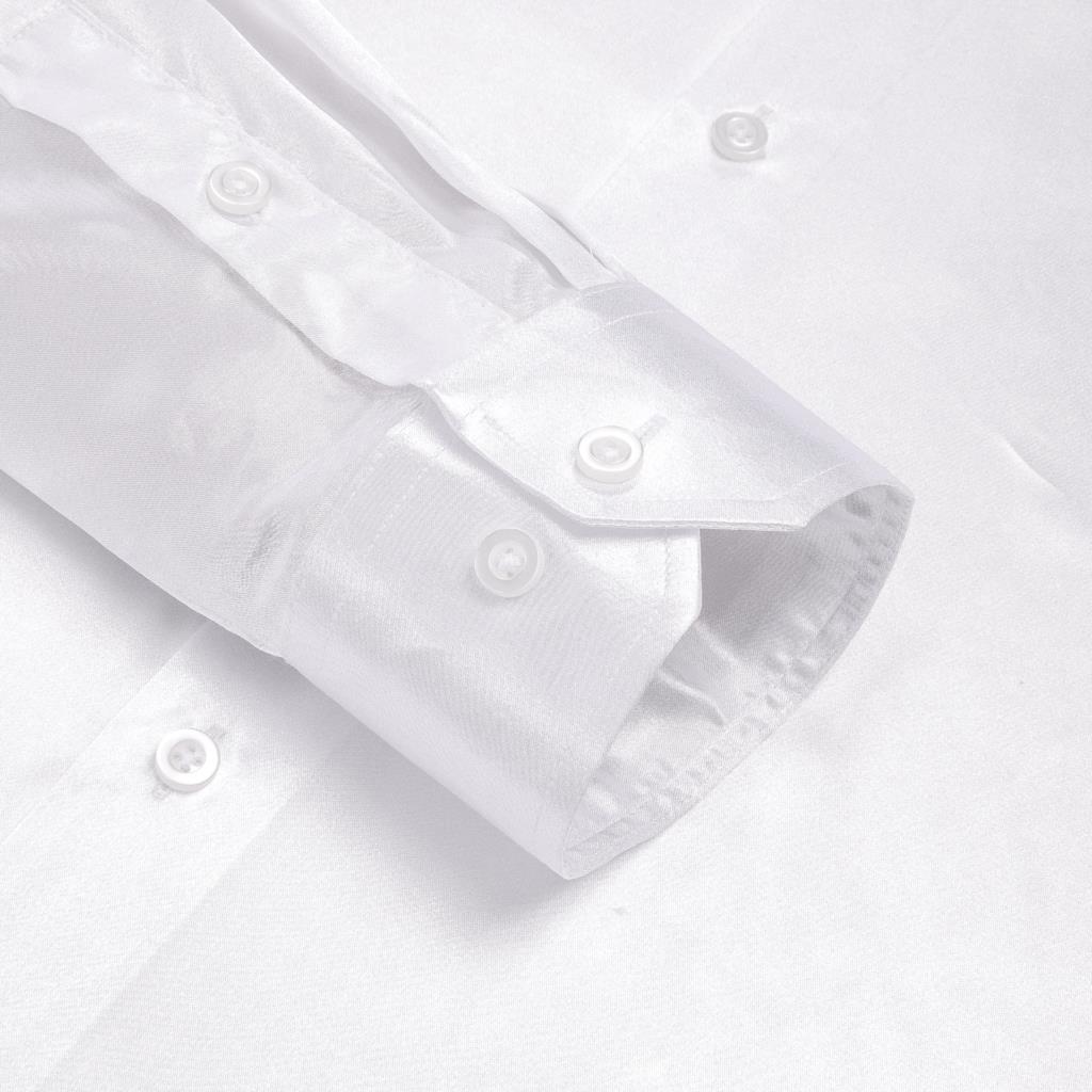 Hi-Tie weiße Seide Satin Herre – Mens Satin Silk Dress Shirt Bewertung und Preis