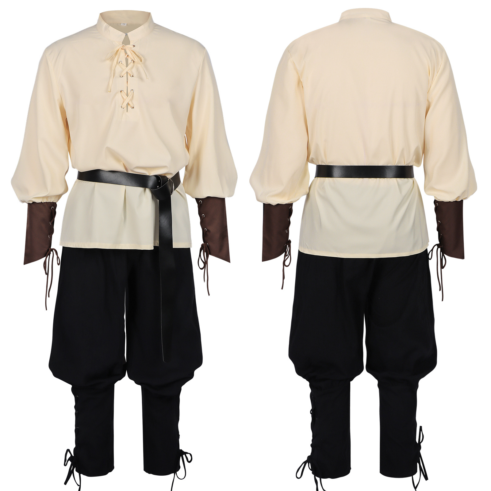 Mittelalterliches Renaissance- – Medieval Gothic Lace Up Pirate Shirt Bewertung und Preis