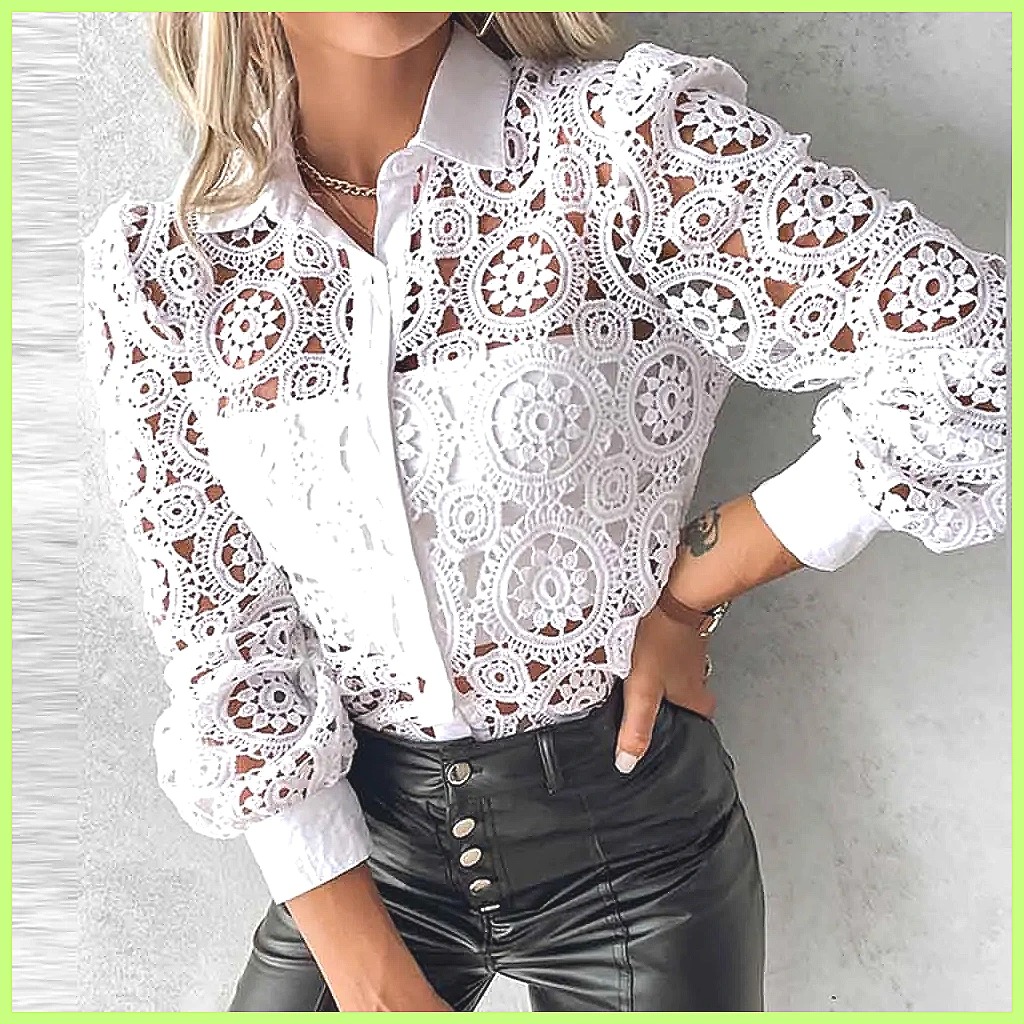 2025 Damen Weiße Spitzenbluse, – Shirts Bewertung und Preis