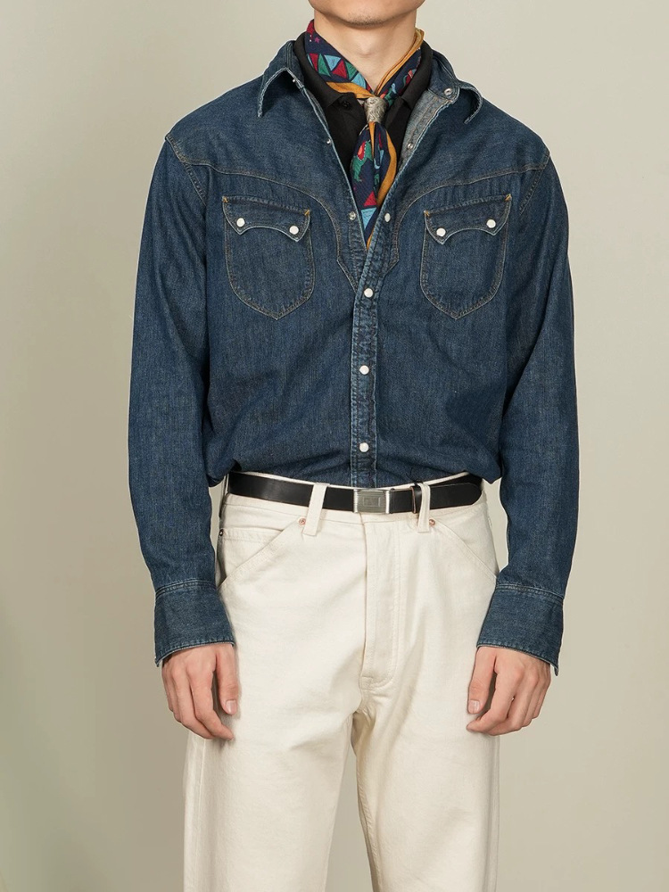American Vintage Pearl Snap We – Mens Western Denim Pearl Snap Shirt Bewertung und Preis