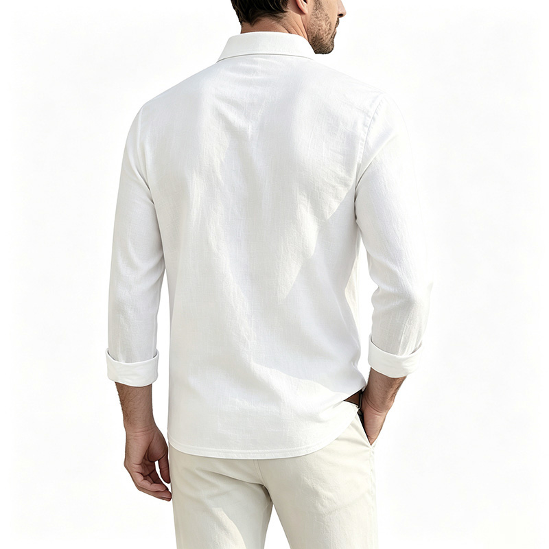 Herren Baumwoll-Leinen Langarm – Mens Linen Shirt Long Sleeve Bewertung und Preis