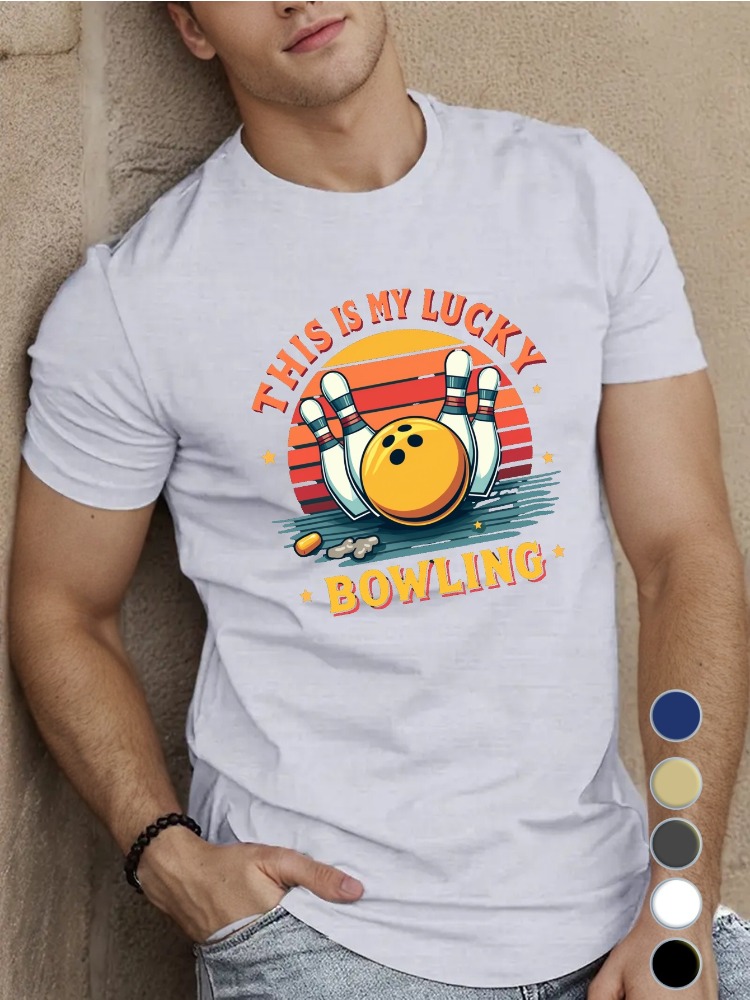 Königsblaues Herren-T-Shirt mi – Short Sleeve Bowling Shirt Retro Bewertung und Preis