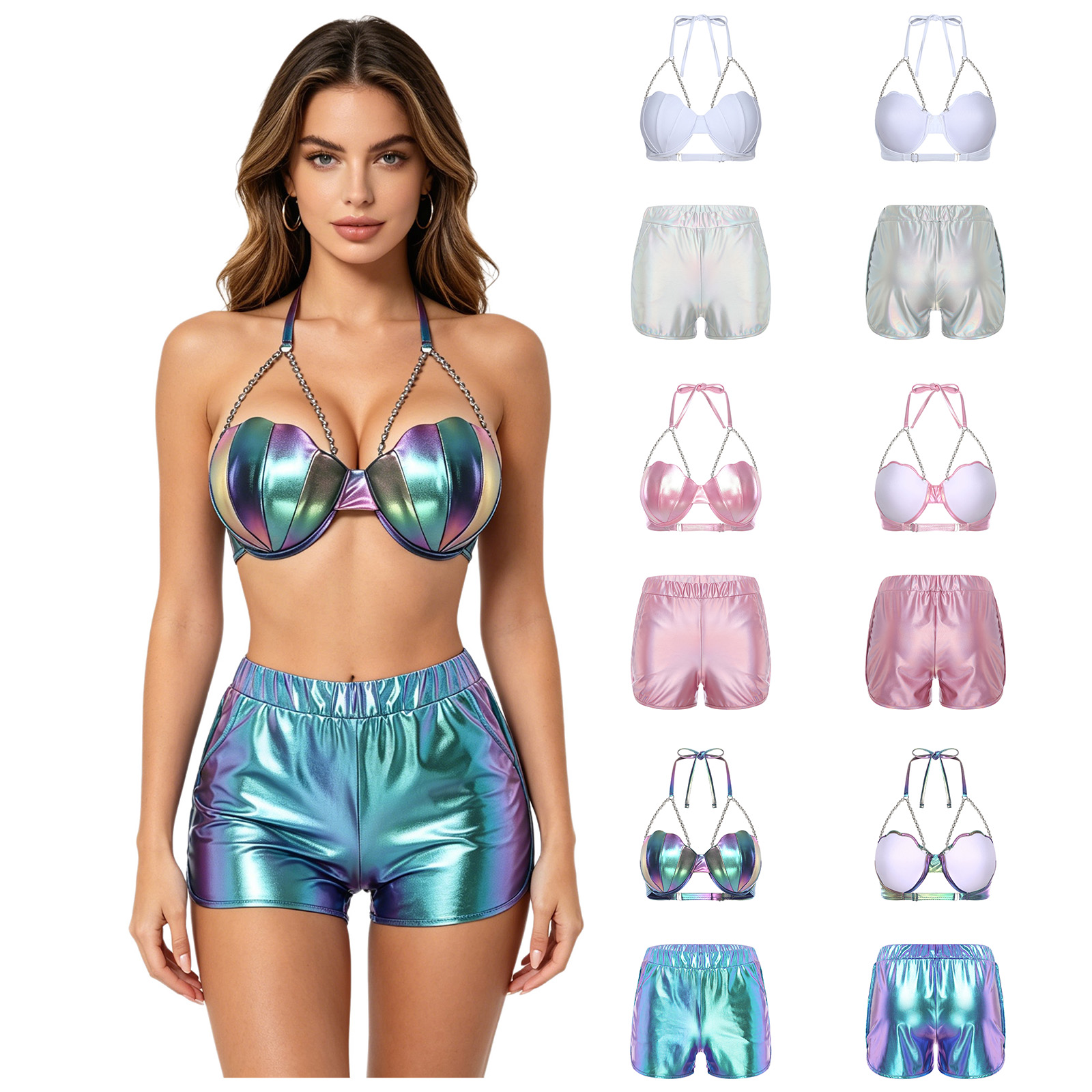 Damen-Bademode-Set in Metallic – Shorts Bewertung und Preis