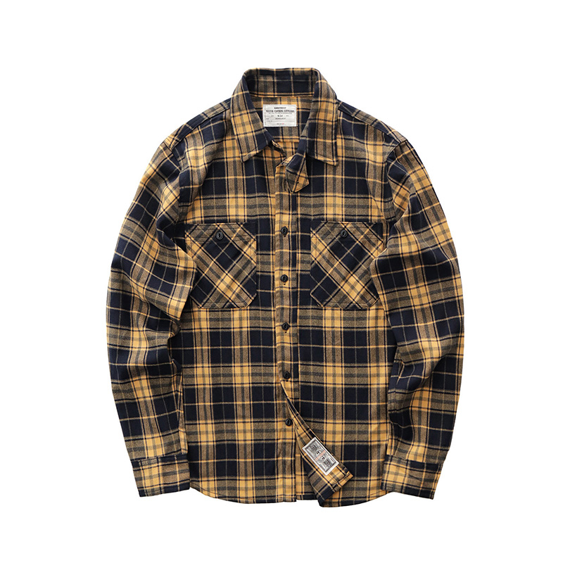 Herbst Neue Japanische Retro 3 – Flannel Plaid Shirt Heavy Weight Bewertung und Preis