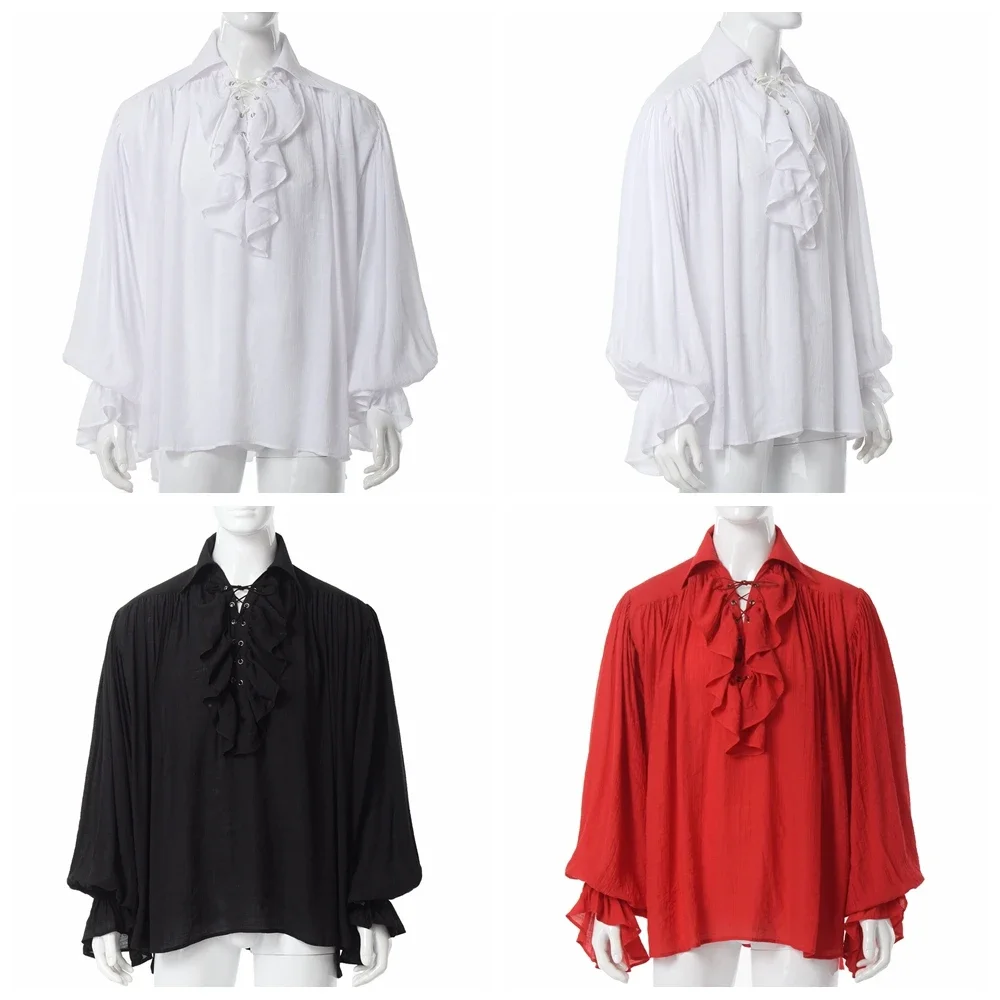 Herren Piratenhemd Vampir Prin – Medieval Gothic Lace Up Pirate Shirt Bewertung und Preis