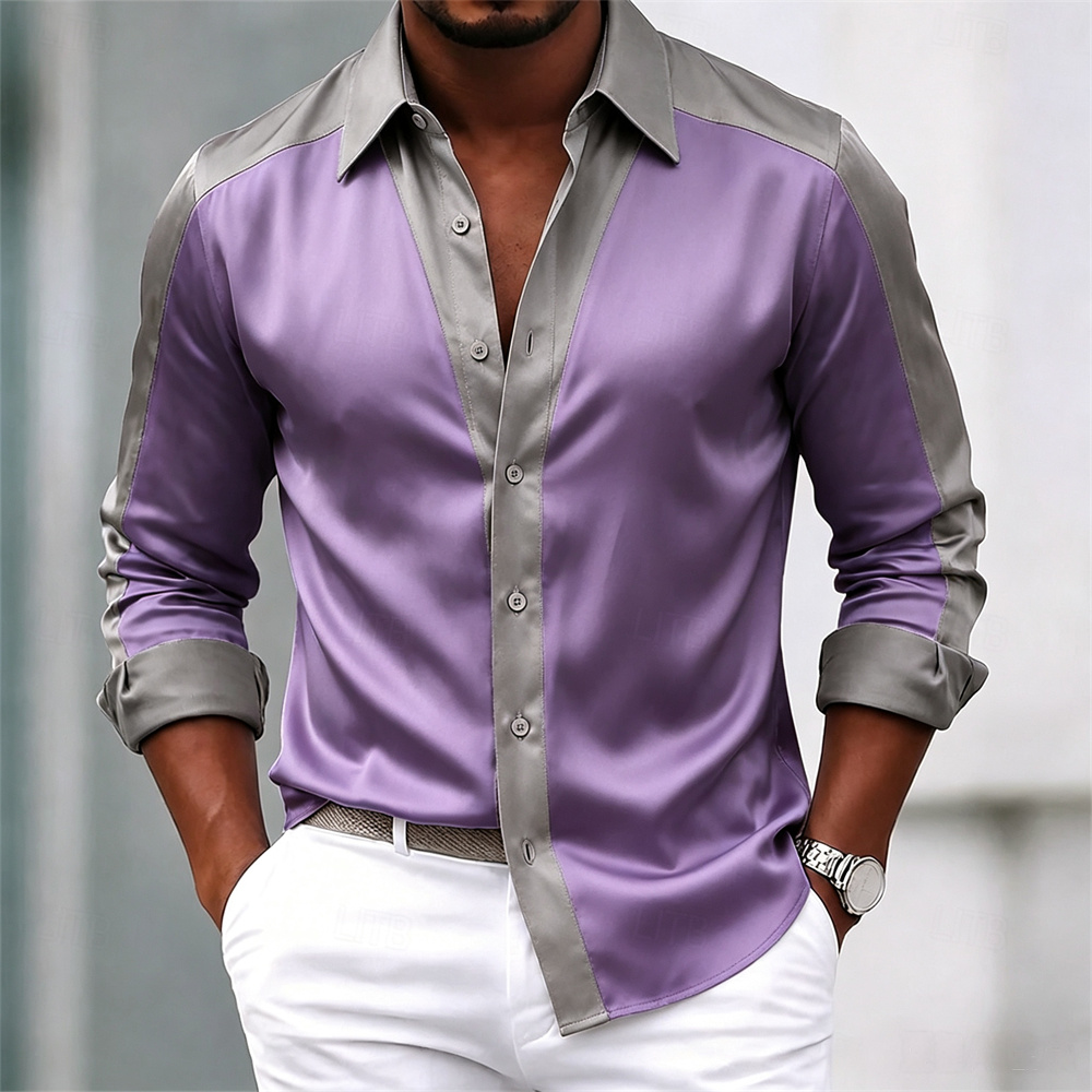 Herrenhemd, Satinhemd, Anzughe – Mens Satin Silk Dress Shirt Bewertung und Preis